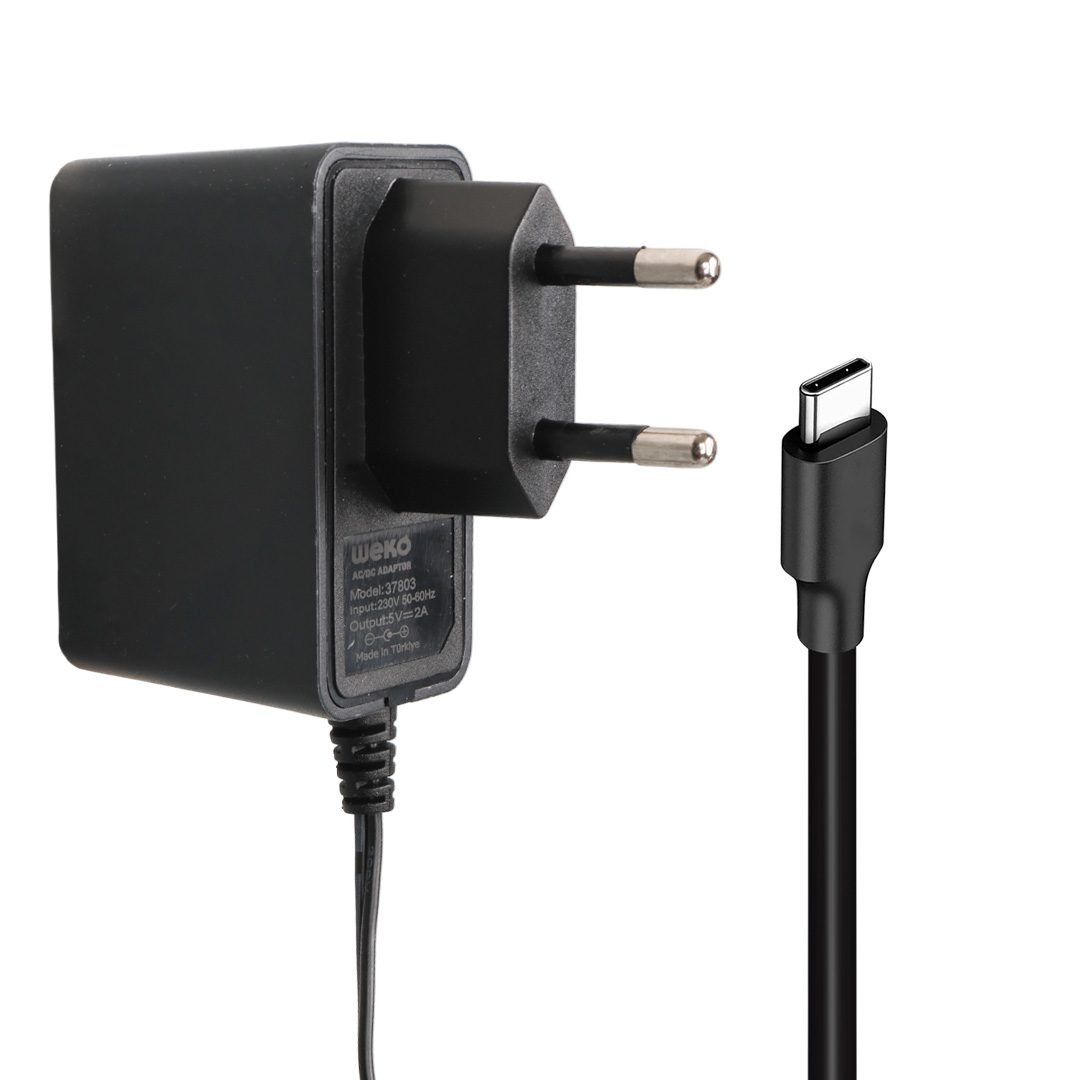 M2352-WEKO 5 VOLT 2 AMPER TYPE-C UÇLU YERLİ ÜRETİM PRİZ TİPİ ADAPTÖR